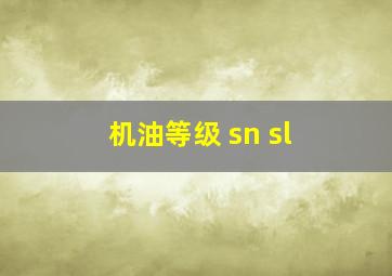 机油等级 sn sl